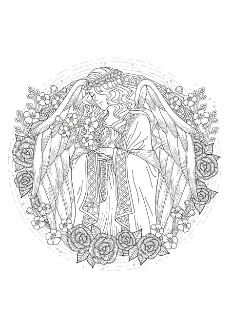 adult coloring angels